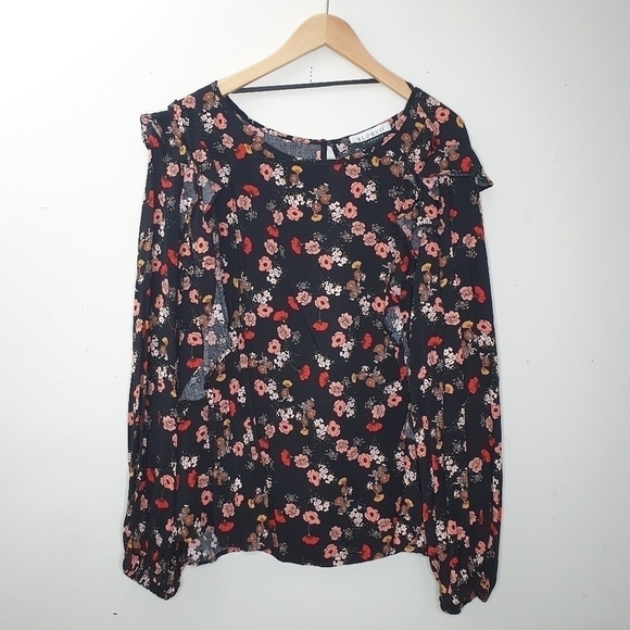 Eloquii Elements Black Floral Print Top Size 20 - Picture 1 of 7